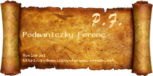 Podmaniczky Ferenc névjegykártya