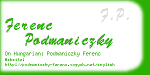 ferenc podmaniczky business card